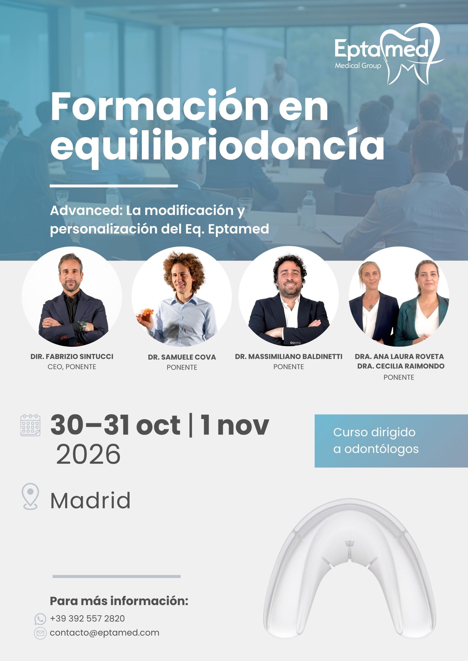 FORMACIÓN EPTAMED – Curso dirigido a odontólogos – 30–31 oct 1 nov 2026 – España 1
