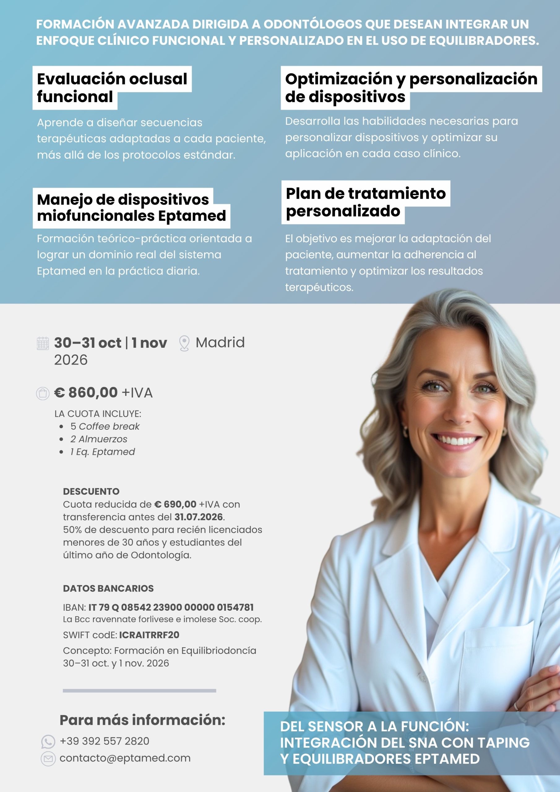 FORMACIÓN EPTAMED – Curso dirigido a odontólogos – 30–31 oct 1 nov 2026 – España 2