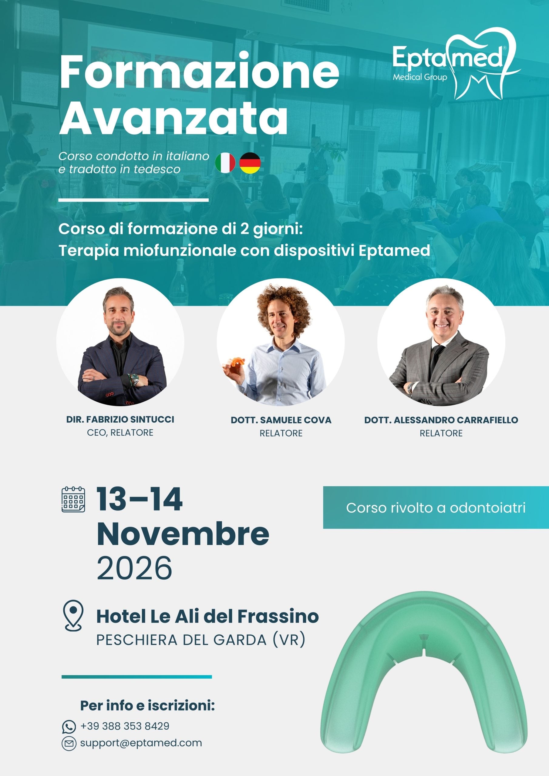 FORMAZIONE AVANZATA – Corso rivolto a odontoiatri – 13–14 Novembre 2026 – Peschiera del Garda (VR) 1