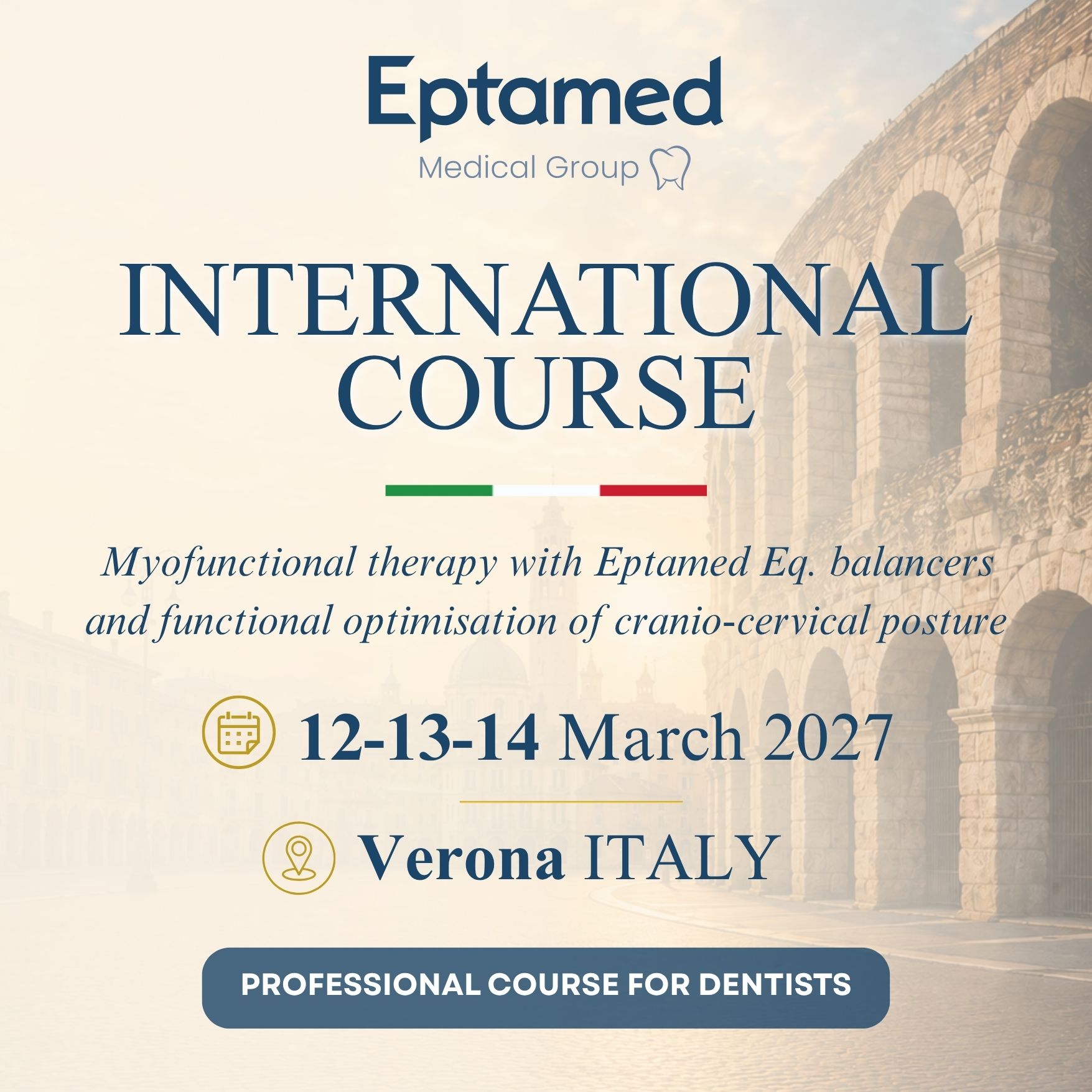 Eptamed International Course Verona March 2027 timeline