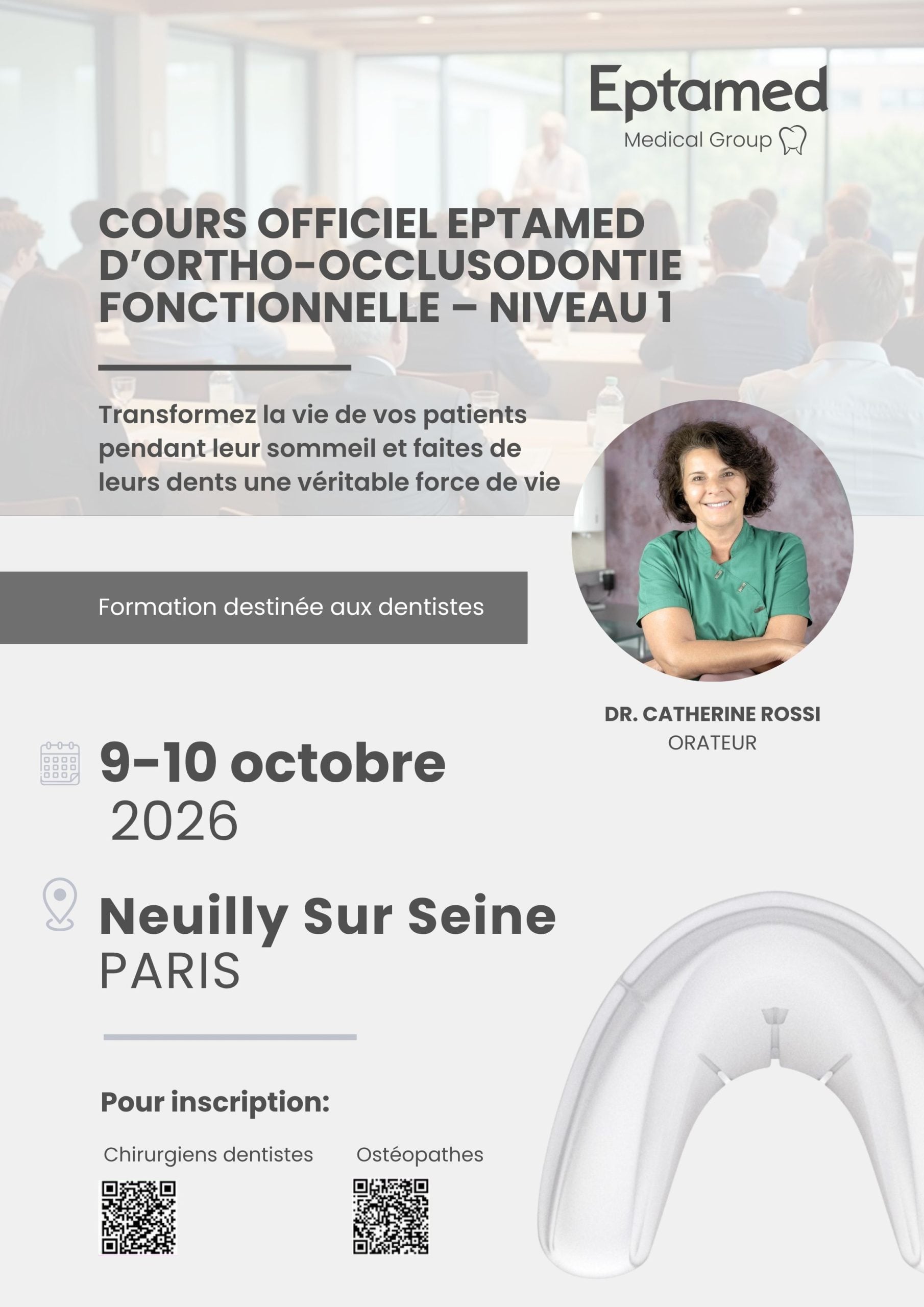 Cours d'Ortho-Occlusodontie Fonctionnelle – Paris 9-10 octobre 2026