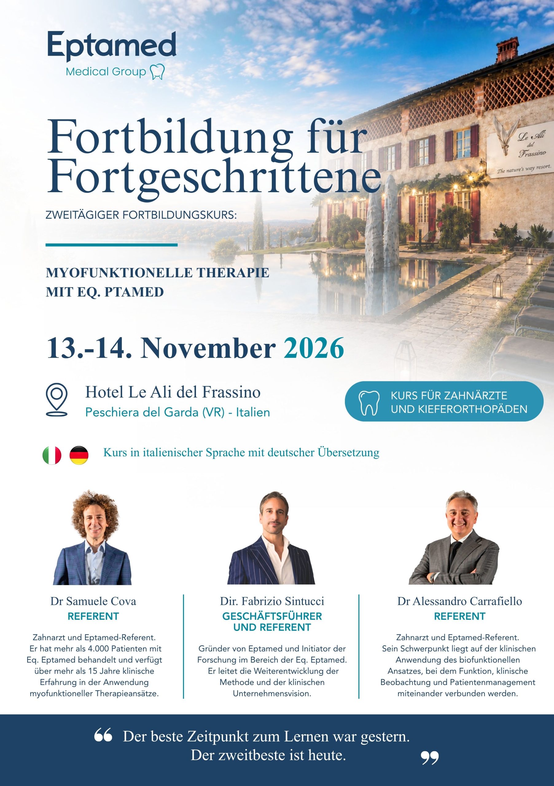 Fortbildung fuer Fortgeschrittene Peschiera 13. 14. November 2026 Seite 1